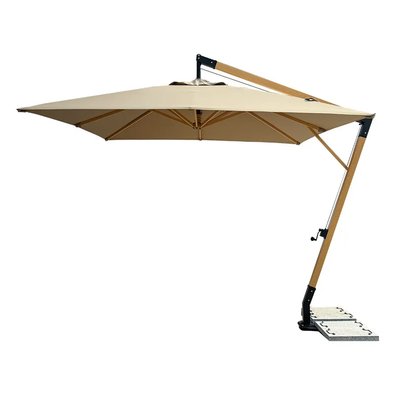 

LED Light Aluminum Manual Modern Luxury Outdoor Sun Umbrella With Windproof Durable Freestanding Design For Patio And Garden
