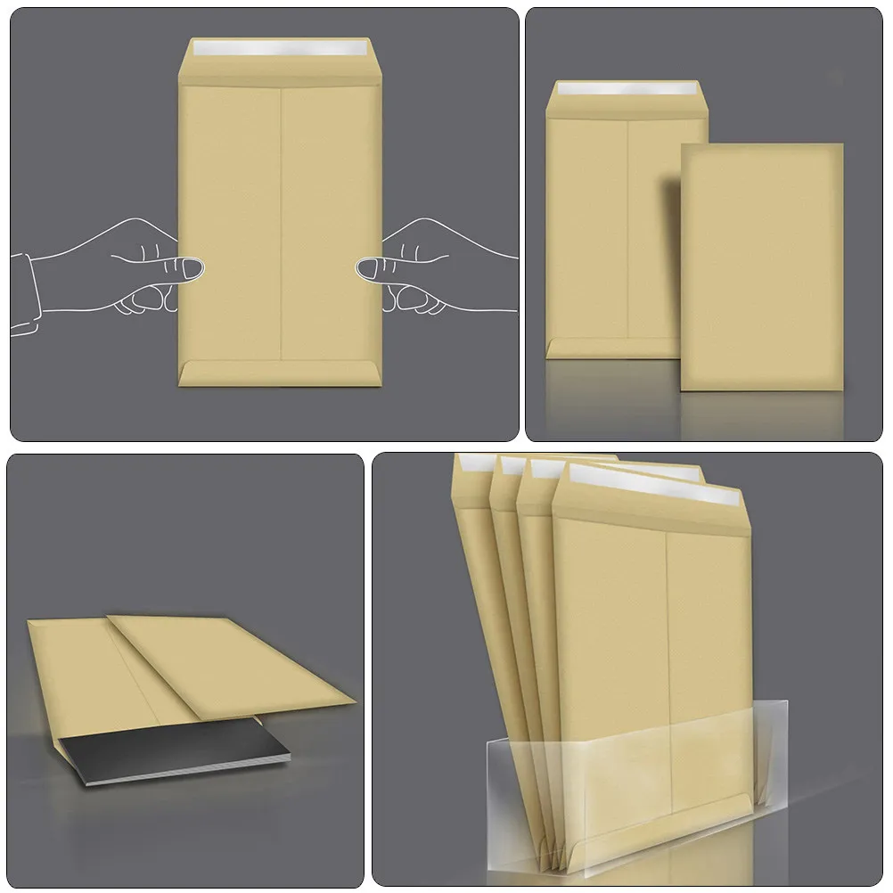 25Pcs Reinforced Brown Kraft Paper Envelopes with Strong Adhesive Closure Perfect for Files Name Cards Gift Tags Holidays