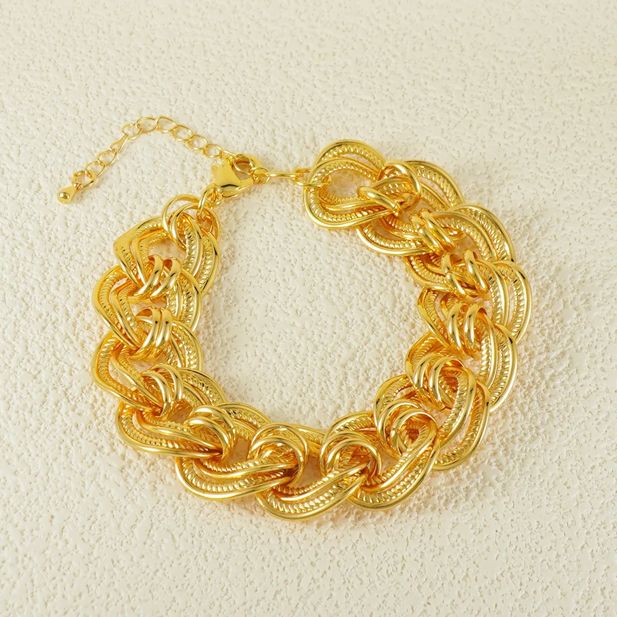 9999 gold punk-style chain bracelet hip-hop jewelry accessory with Middle Eastern retro design for daily wear