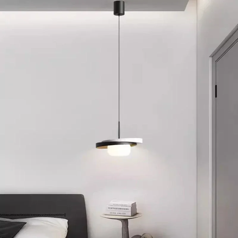 

SANDYHA Nordic LED Pendant Light Kitchen Island Chandelier Modern Circular Design for Living Room Bedroom Restaurant Lighting