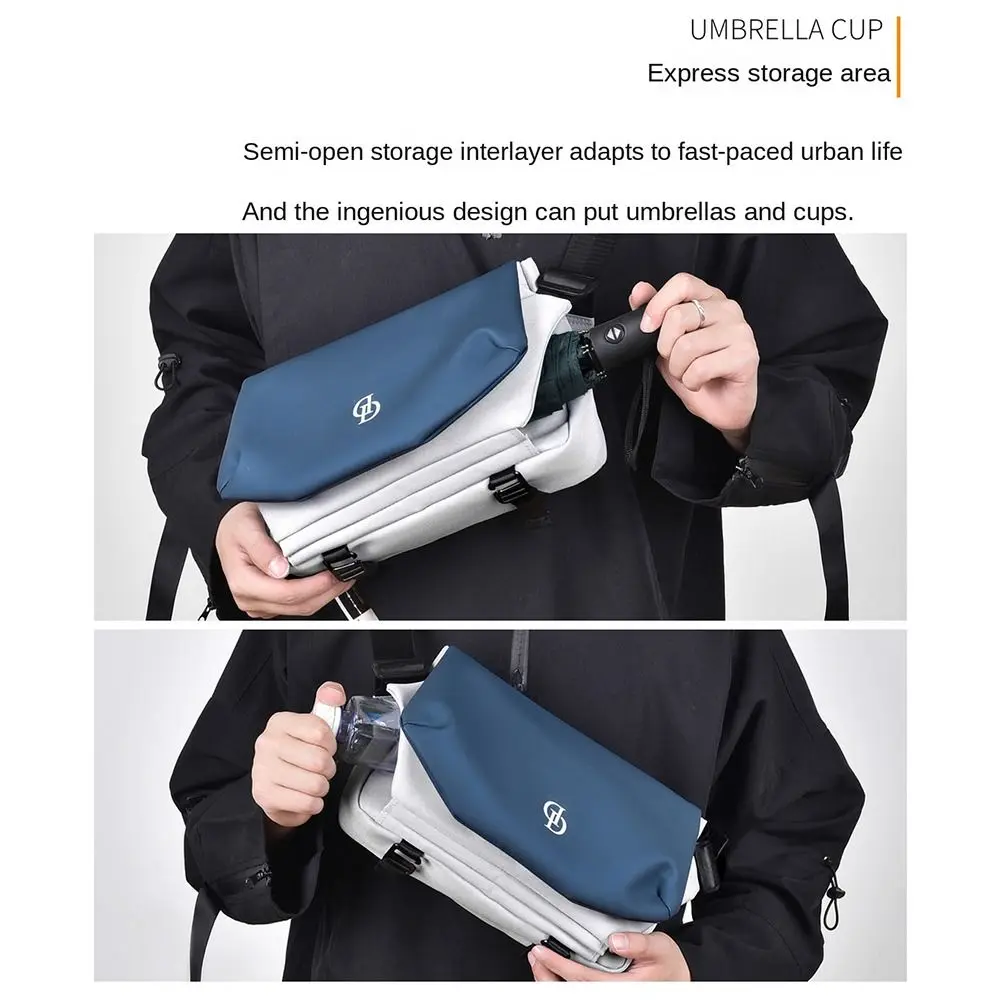 Portable Waterproof Men's Chest Bag Leisure Color Contrast Sports Shoulder Bag Large Capacity Sports Style Tote Bag Travel