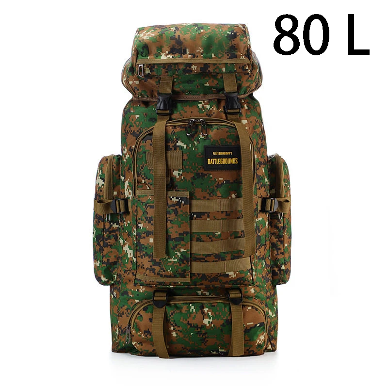 Tactical Camo Backpack Hiking Travel Waterproof 80L Large Capacity Backpack Multi-Functional Storage Camping Outdoor Luggage Bag