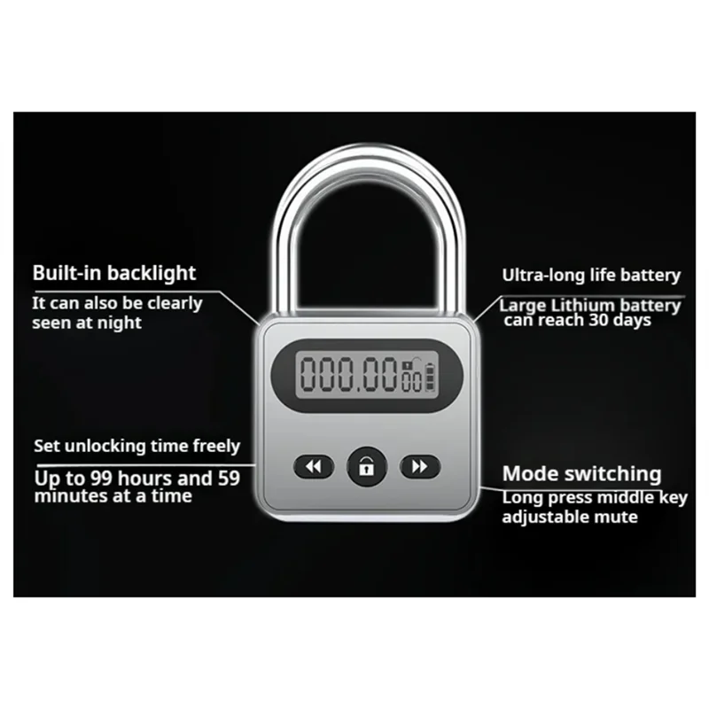 A29F-HRK029 Serrature elettroniche in metallo Serratura temporizzata intelligente con display LCD e retroilluminazione 999 ore Temporizzazione massima Standby extra lungo T