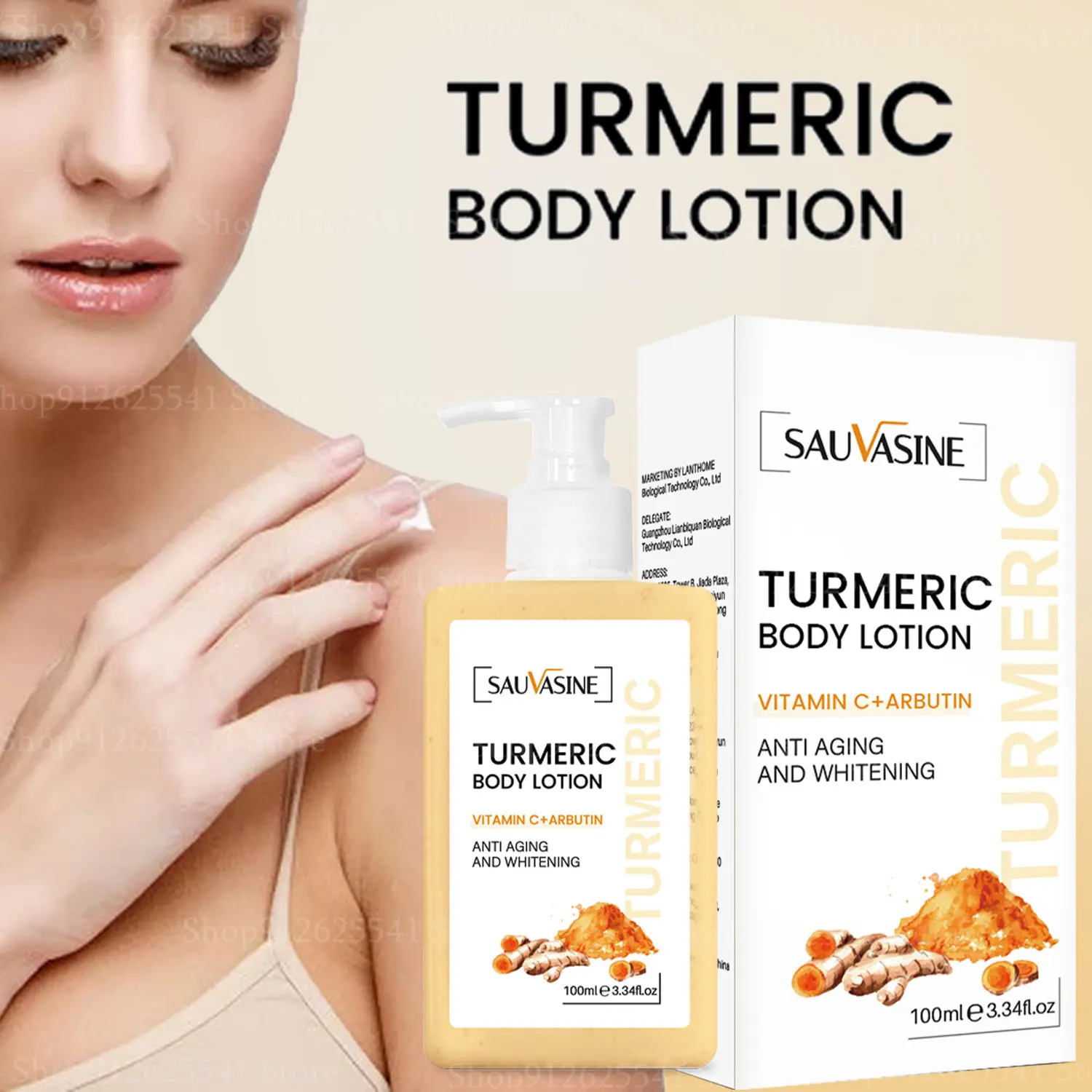 

Body Bleaching Cream Turmeric Whitening Cream Body Lotion for Black Skin Armpit Arm Body Face Hand Feet Long-lasting 100ml