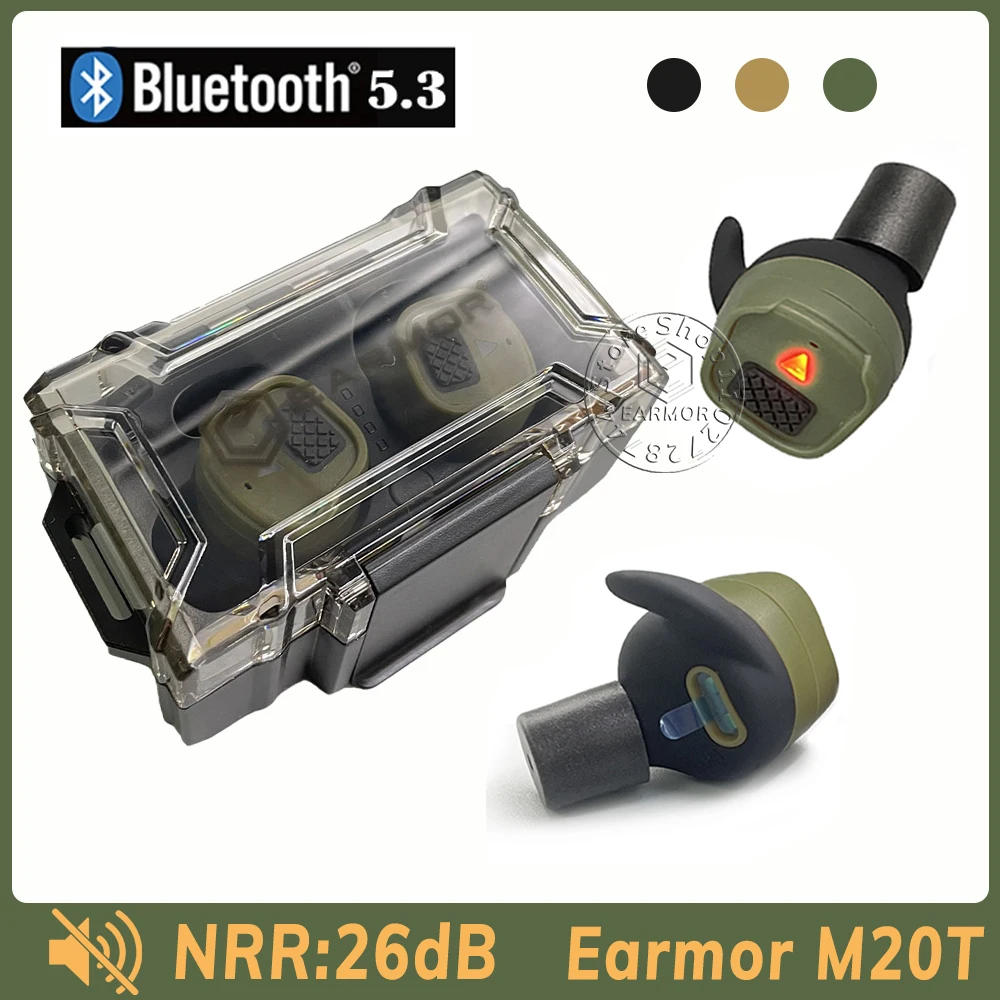 

EARMOR Bluetooth Earbuds M20T BT5.3 Ver Military Electronic Noise Reduction Hearing Protection Earplug for Range Shoot Hunting