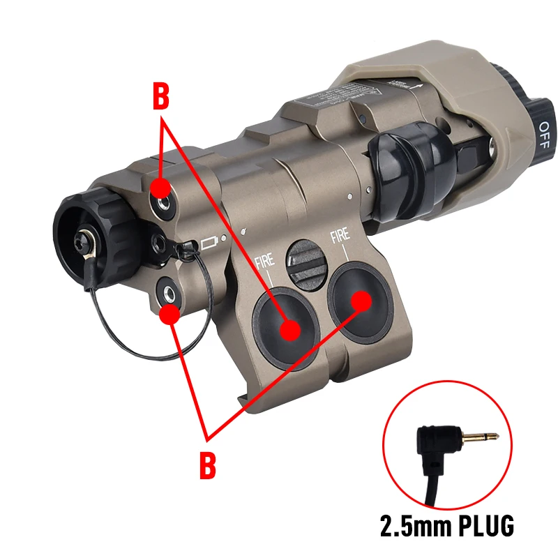 2024 New MAWL Metal Flashlight Tactics Red Green Laser Airsoft Mawl-C1 IR Visible White LED Aiming Indicator Dual Pressure Switc