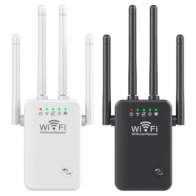 

300M WiFi Extender, 2.4G Wireless Signal Booster with 4 Antennas, Easy Setup Network Repeater for Home Router