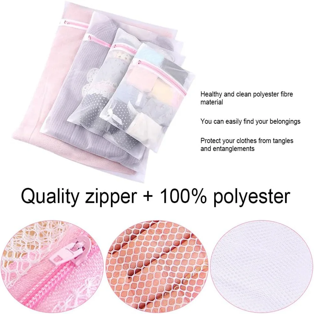 Wash Machine Wash Bags with Zip Closure for Hosiery Blouse Underwear Bra Lingerie Baby Clothes Delicate Wash Laundry Bags