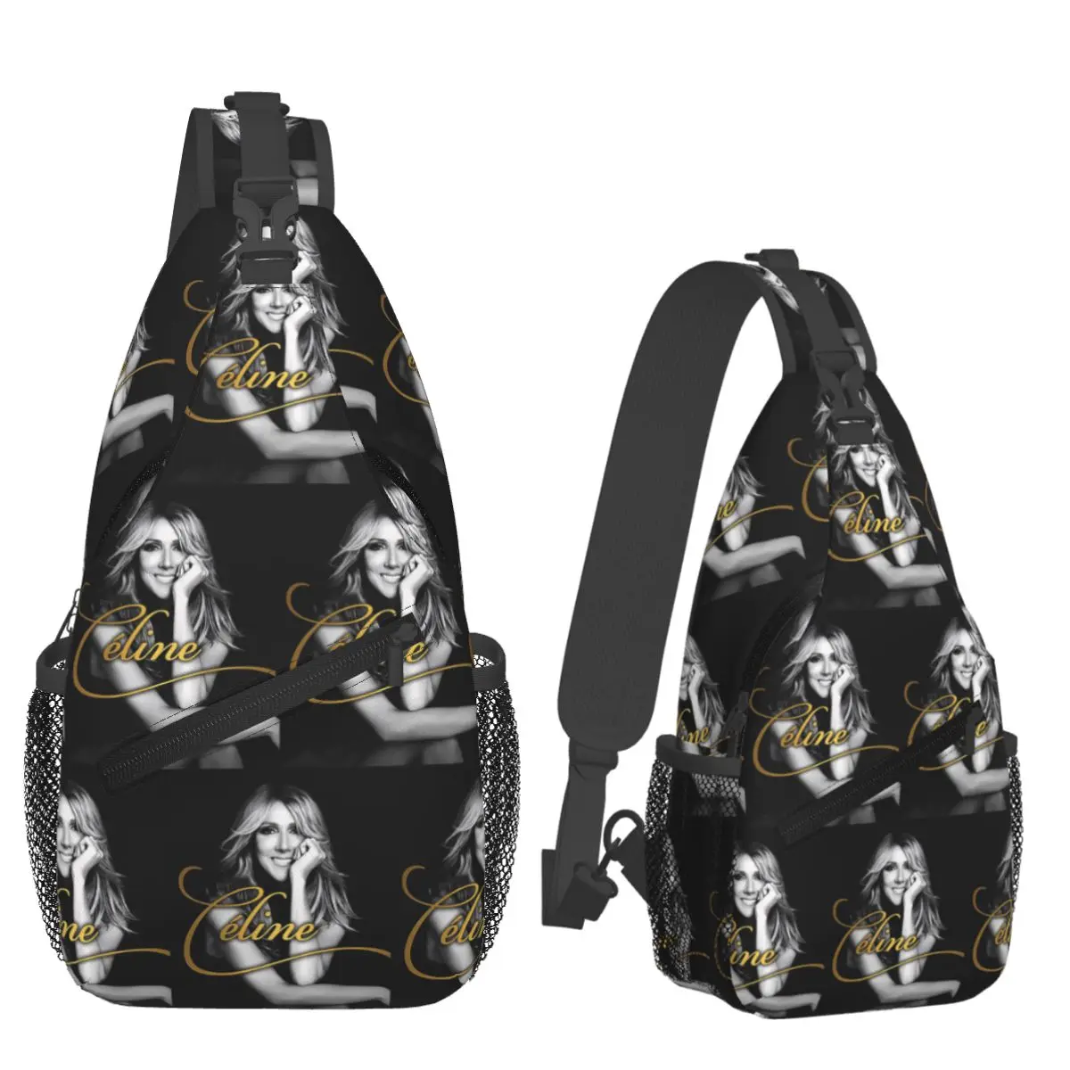 

Celine Dion Chest Bag Men Sling Crossbody Backpack Chest Bag Traveling Hiking Daypack Shoulder Bag