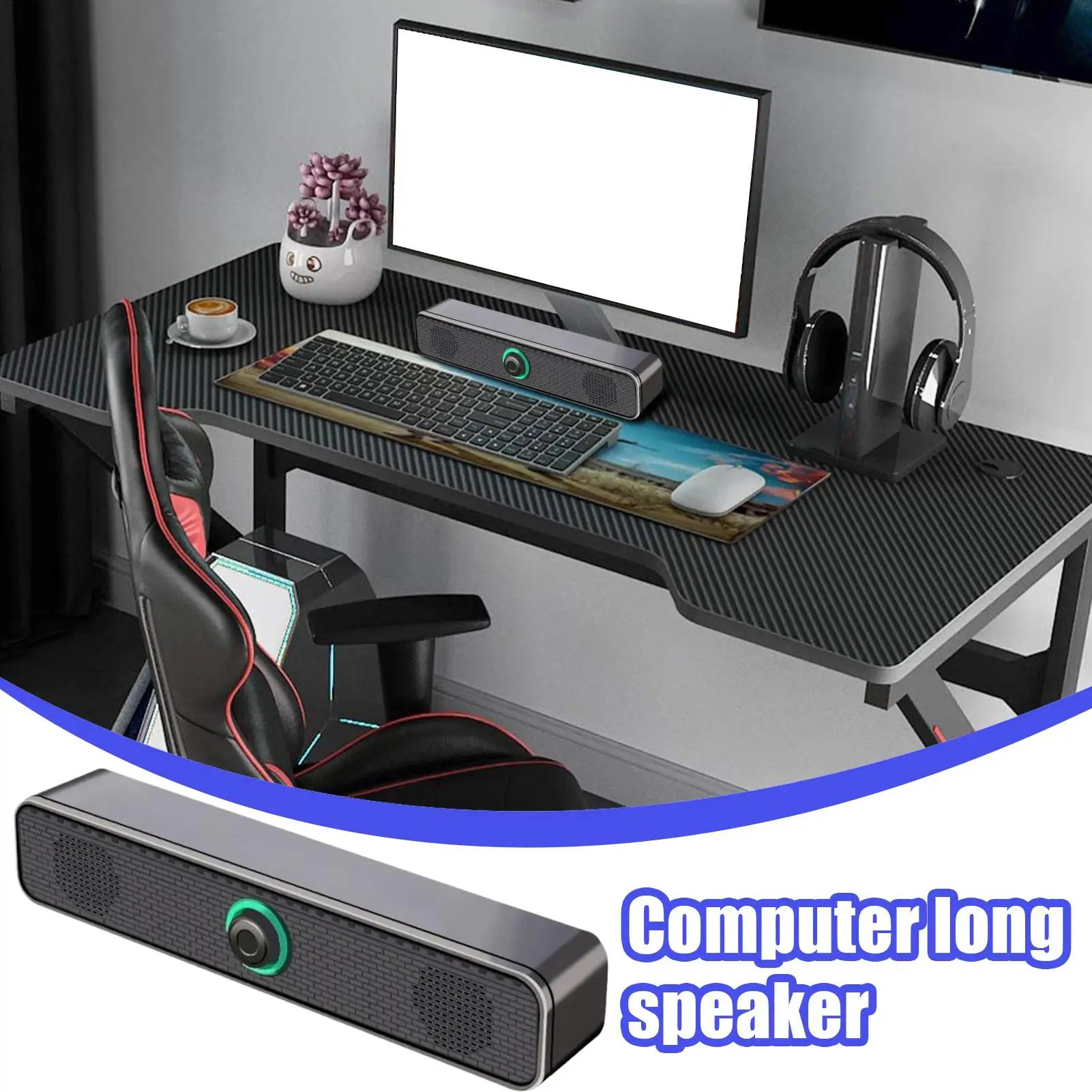Desktop Speakers Desktop Computer Speakers Loud Sound Deep Bass Soundbar For Monitor Projector Stage Office Tablet Desk