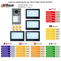 Dahua Multi-Language IP Video Intercom KIT,VTO3311Q-WP & VTH2621G-P, P2P Cloud, Door bell 1, 2, 3 ,4 buttons are adjustable