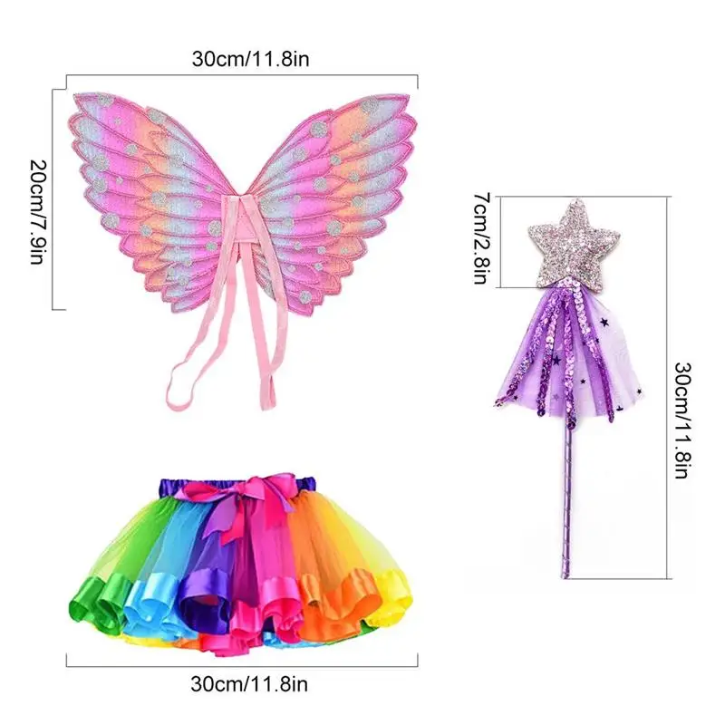 ชุดแฟนซีเจ้าหญิงลูกไม้สำหรับเด็กผู้หญิง 3 ชิ้น พร้อมเนื้อผ้าอื่นๆ 00