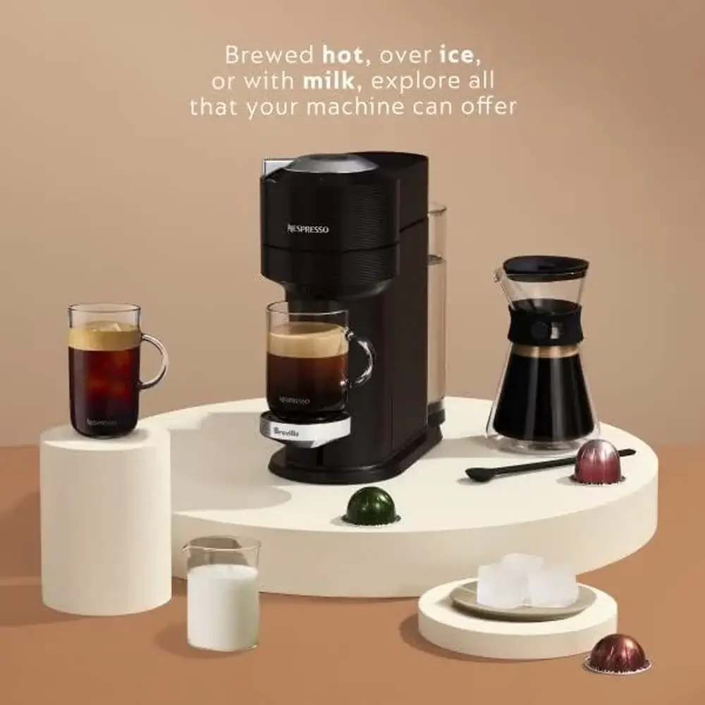 ماكينة قهوة وإسبريسو ممتازة من Breville Milk Frother متضمنة VertuoLine Pods مجموعة متنوعة من النكهات المكثفة Stormio