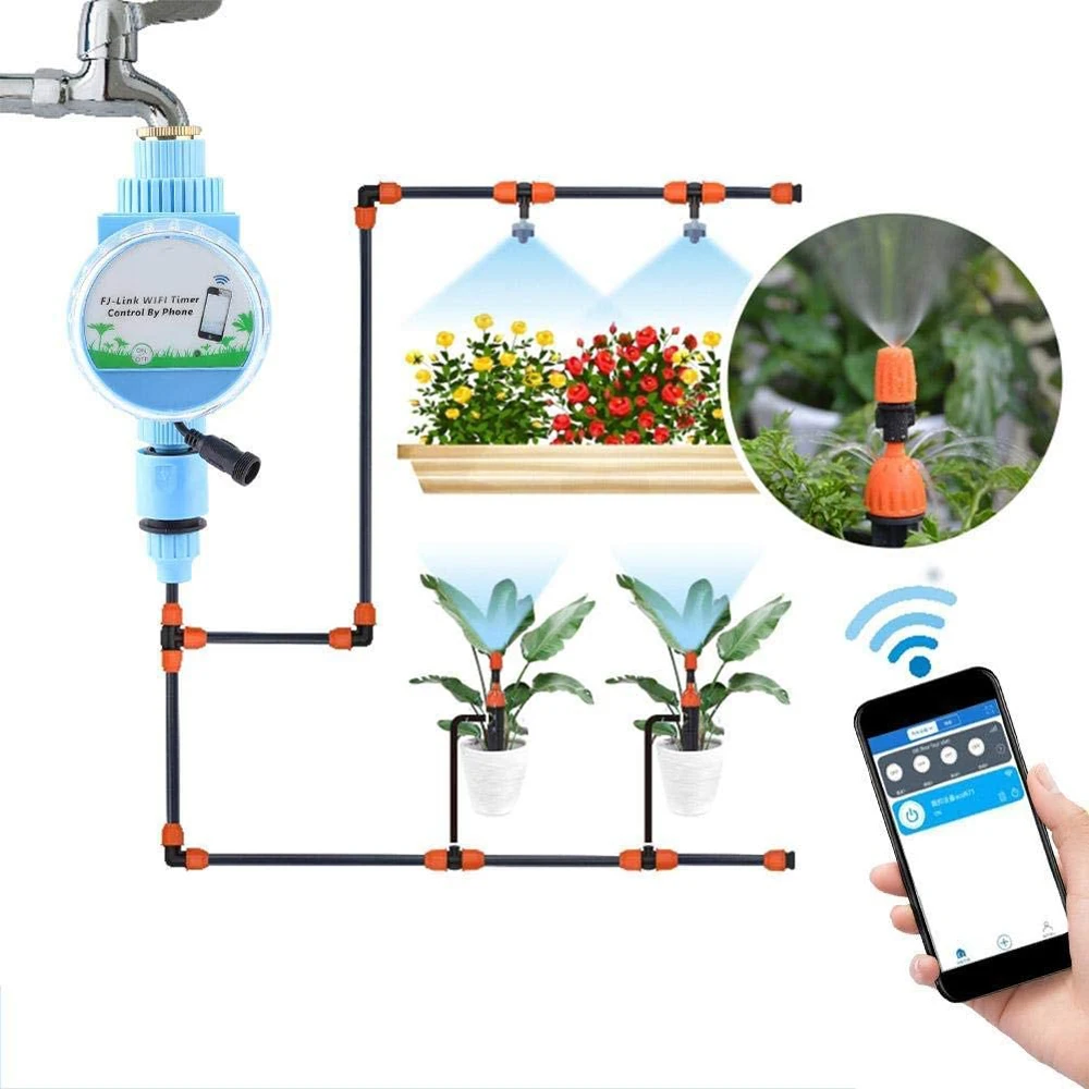 Imagem -06 - Tuya Inteligente Jardim Sistema de Irrigação por Gotejamento Wi-fi Irrigador Automático de Plantas App Controle Remoto Timer Voice Alexa Google