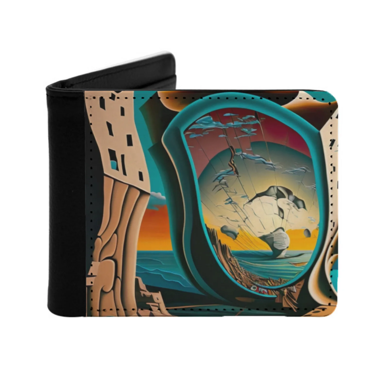 A Tribute To Salvador Dali Persistence Of Memory 4 Personalized Men's Leather Wallet Card Money Bag Pu Leather Wallet Salvador