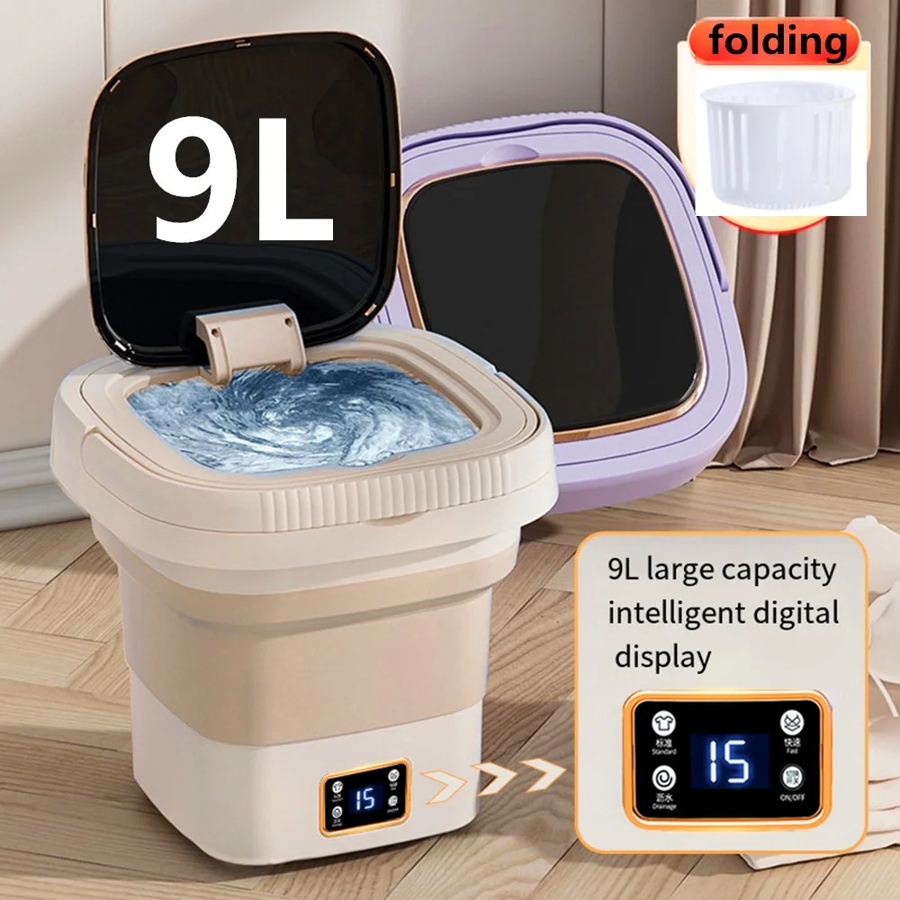 

Mini Portable Washing Machines Foldable 6L 9L Large and Dryer for Clothes Travel Home Underwear Sock Washer 110V 220V UK AU Plug