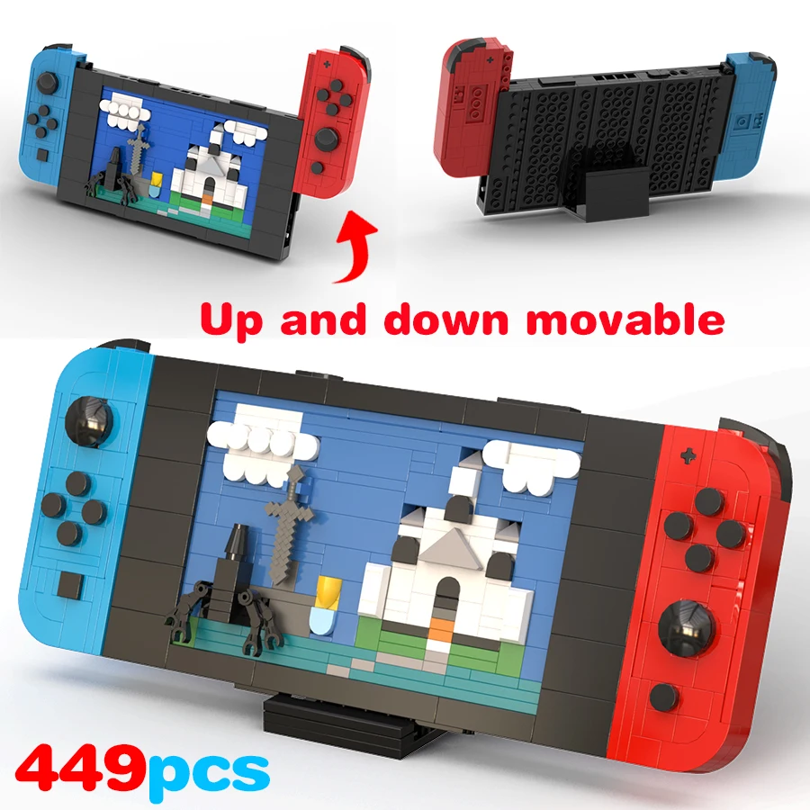 MOC 2024 Mini Games Console Building Blocks Set Handheld Retro Controller Machine Ideas DIY Bricks Children Birthday Toys