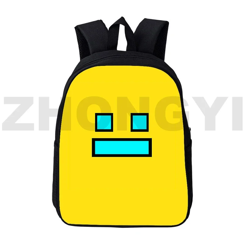 Jogo quente 12/16 Polegada geometria traço 3d impressão mochilas kawaii dos desenhos animados crianças estudante japonês saco de lona moda masculino feminino packbags