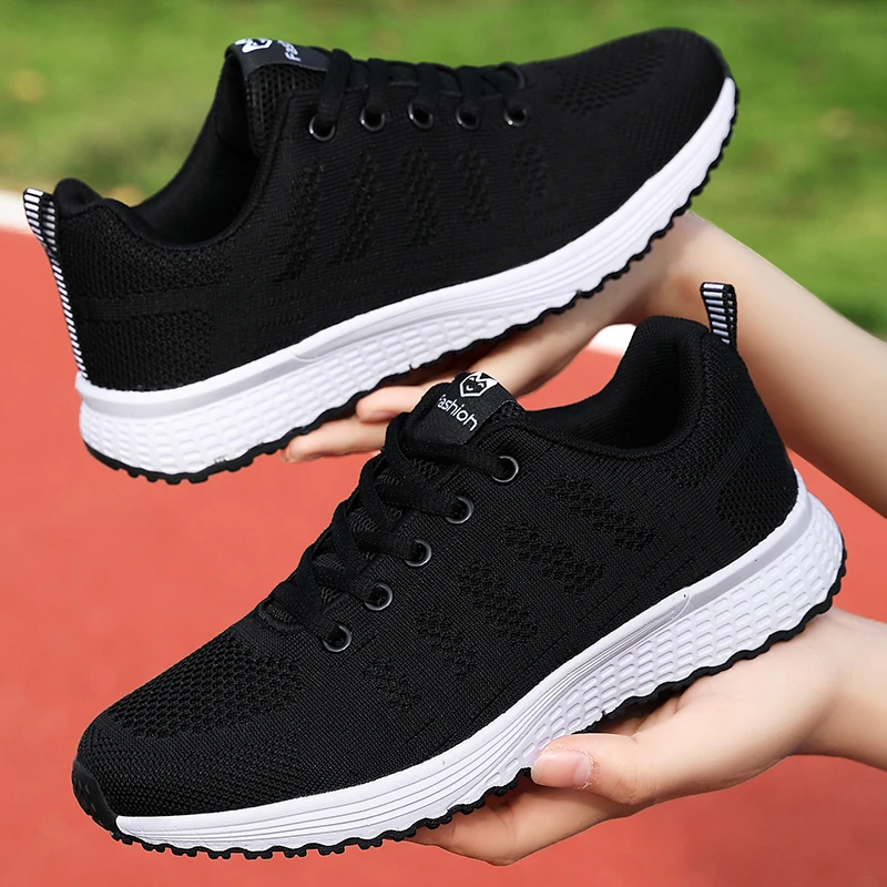 Women Casual Shoes Fashion Breathable Walking Mesh Flat Shoes Sneakers Women Running Gym Vulcanized Shoes White Female Footwear