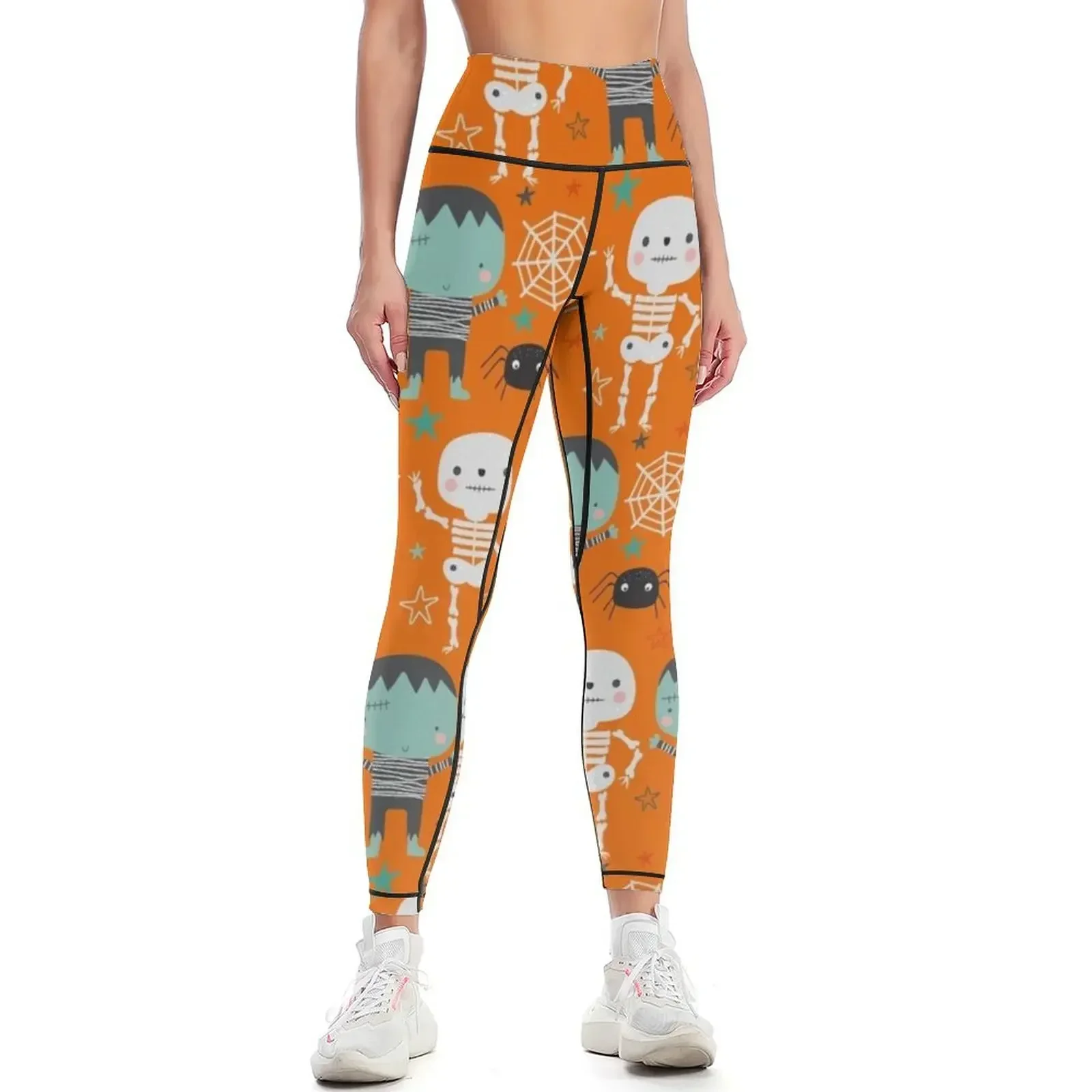 

Cute Halloween Couple Leggings jogging pants Sports female workout shorts Women's fitness Womens Leggings