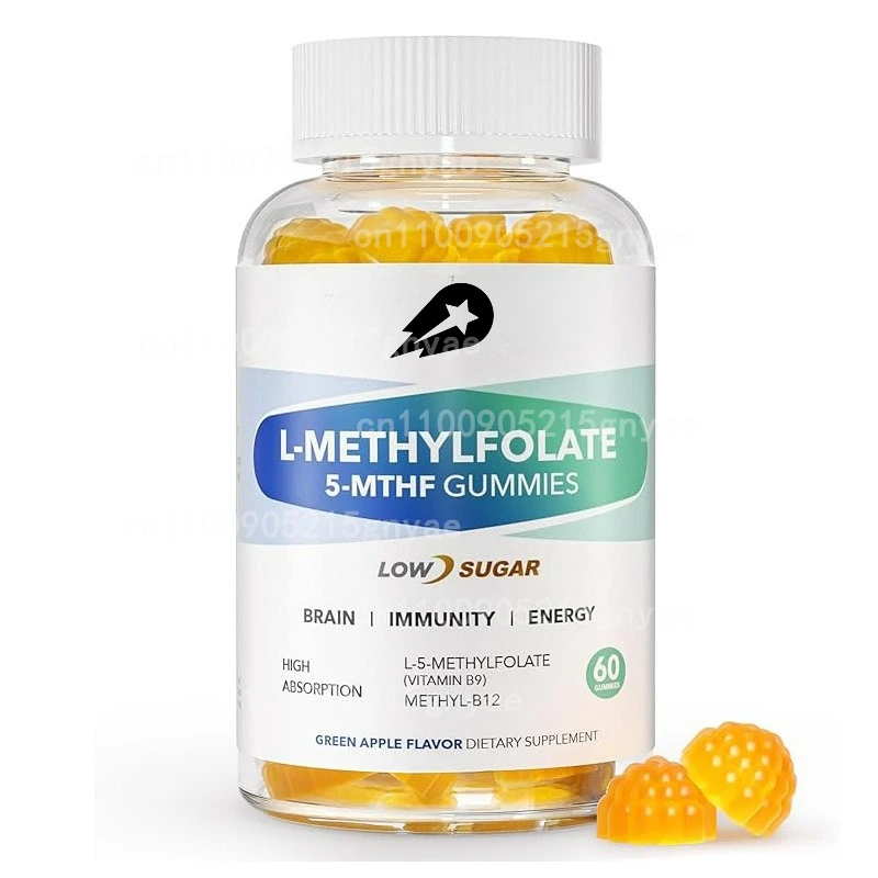 

L-Methylfolate Gummies Containing Methyl B12, Folate Supplements Promote Mood, Brain Health, and Immune Support