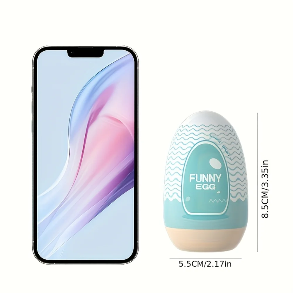 جهاز استمناء ذكر محمول جديد على شكل بيضة مصنوع من المطاط الناعم مع تصميم ملمس مهبلي واقعي لعبة جنسية لتدليك القضيب للبالغين