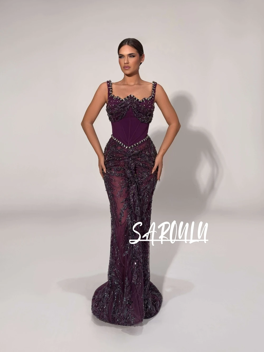 

2026 Изысканное платье для выпускного вечера с блестками и бисером, великолепное вечернее платье с приталенной талией по индивидуальному заказу для женщин, ослепительная праздничная одежда