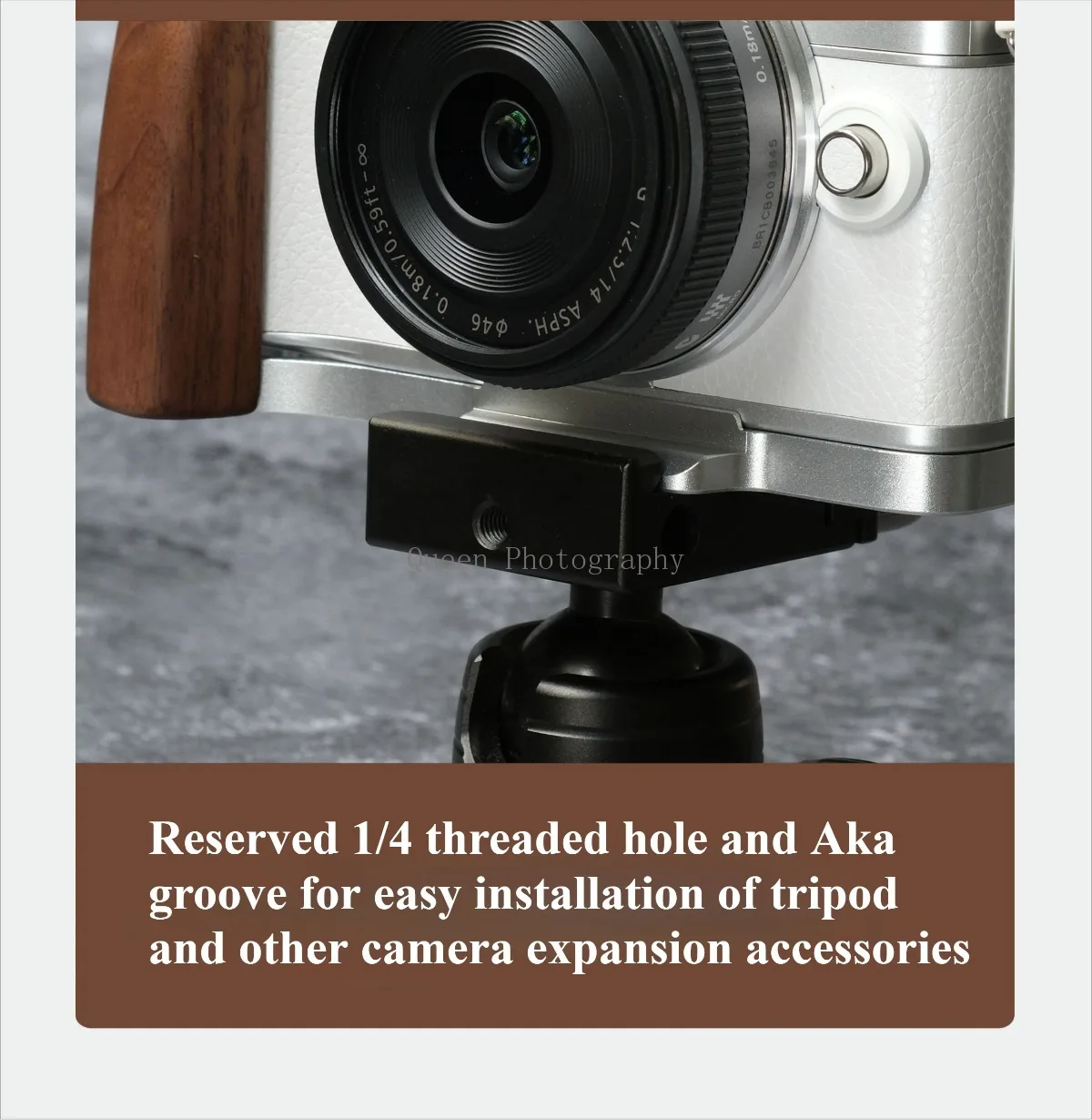 Handmade Wooden Ebony Birch Camera Quick Release Plate L Hand Grip Holder for Olympus PEN E-P7 EP7 Camera Handle 퀵플레이트 بنوك طاقة