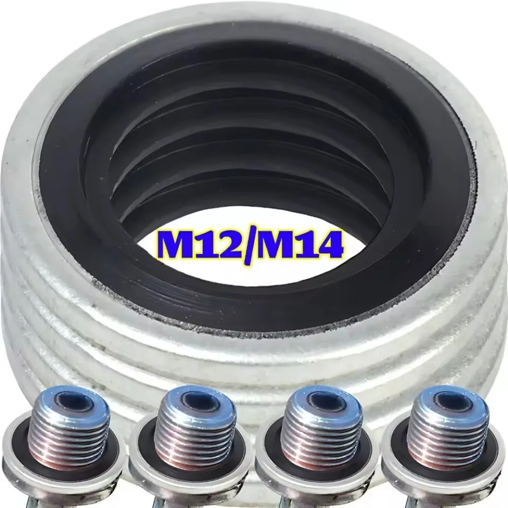 

Универсальная уплотнительная прокладка для сливной пробки масляного бака автомобиля M12 M14, оцинкованная, из нитриловой резины, для защиты от протечек в автомобильных двигателях