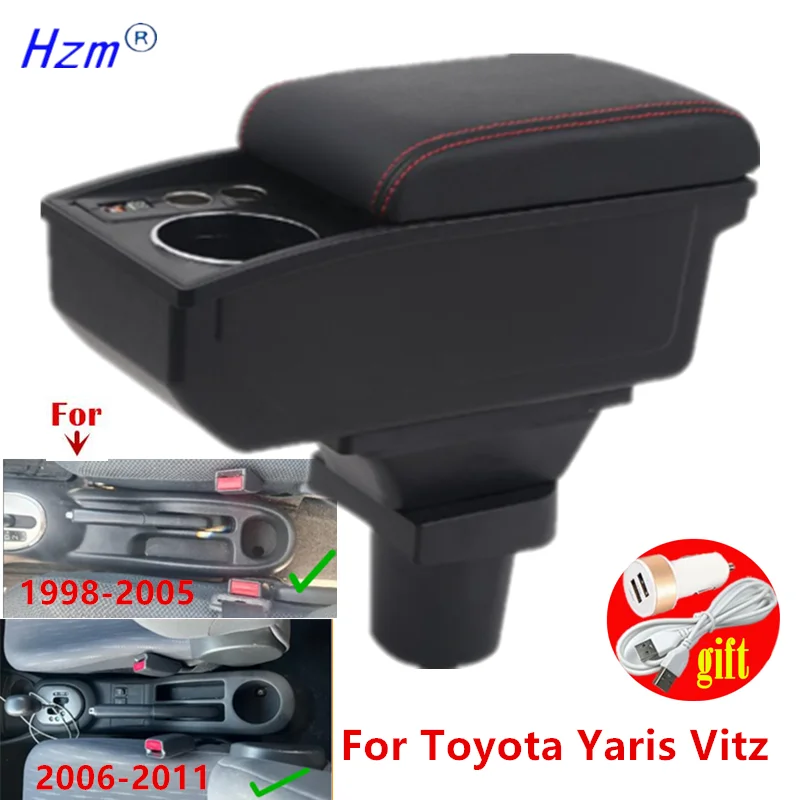 Für Toyota Yaris Vitz 5dr Fließheck 1998-2011 Armlehne Box Lagerung Box tasse halter Innen Gewidmet Retrofit Auto zubehör