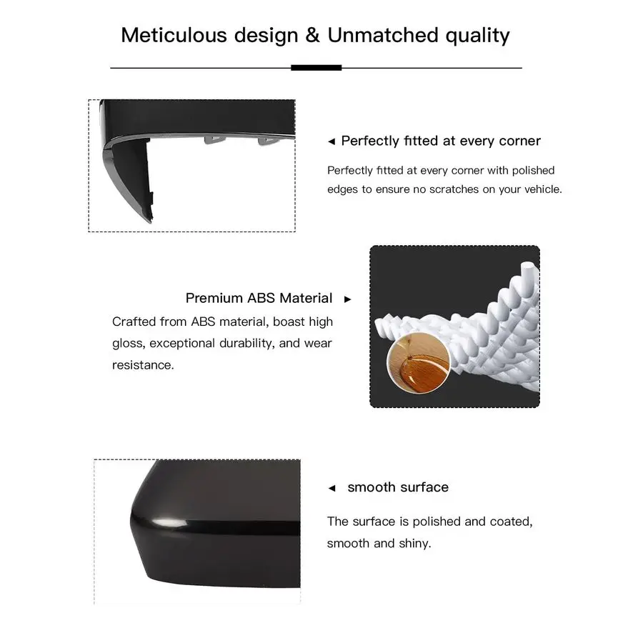Stil: Glänzend schwarze Türspiegel-Abdeckkappe, kompatibel mit 2014–2020 Infiniti Q50 Q60 Q70 QX30