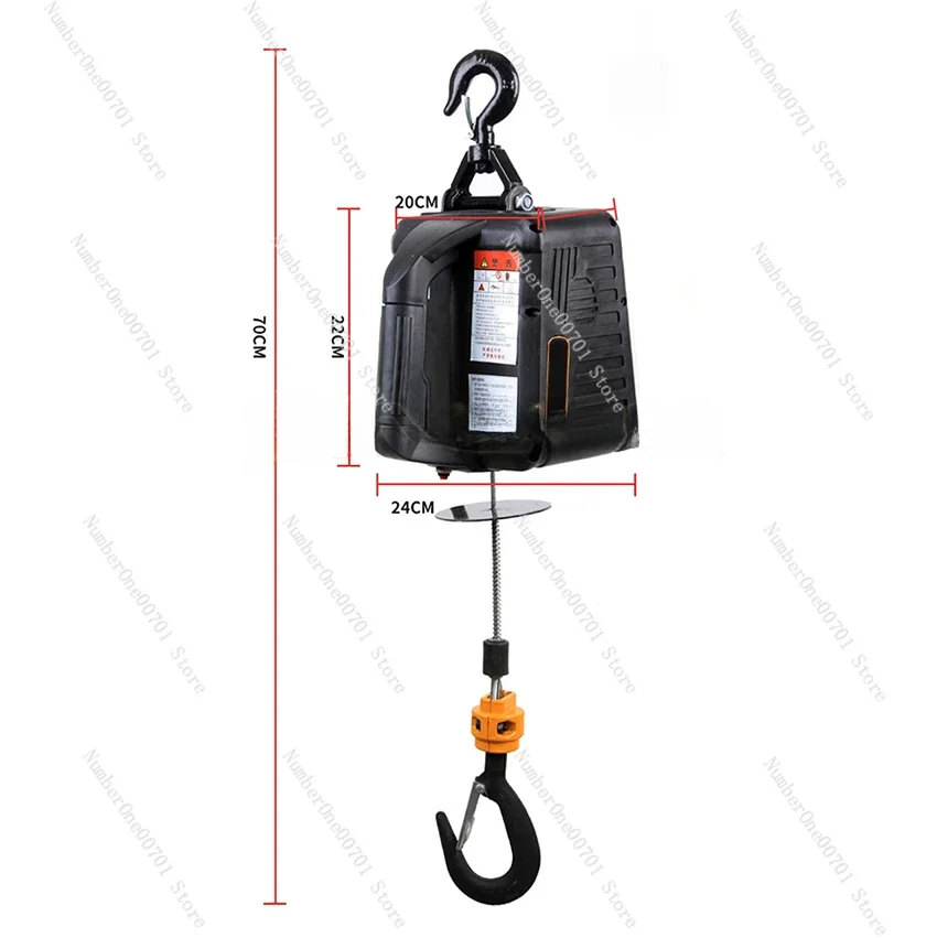 500KG Electric hoist Portable electric hand winch traction block electric steel wire rope lifting hoist towing rope 220V/110V