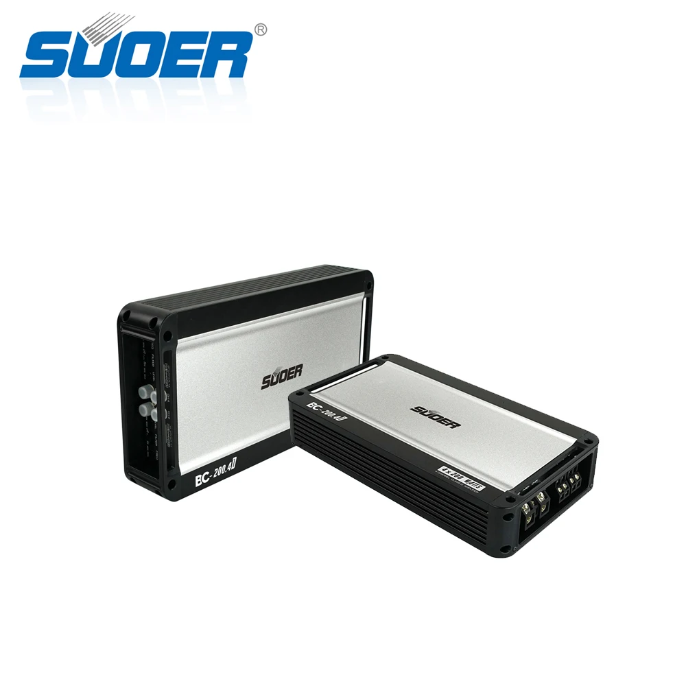 For BC-200.4 2000 Watts Class D 4-Channel Car Amplifier with Crossovers Silver High-Power Audio