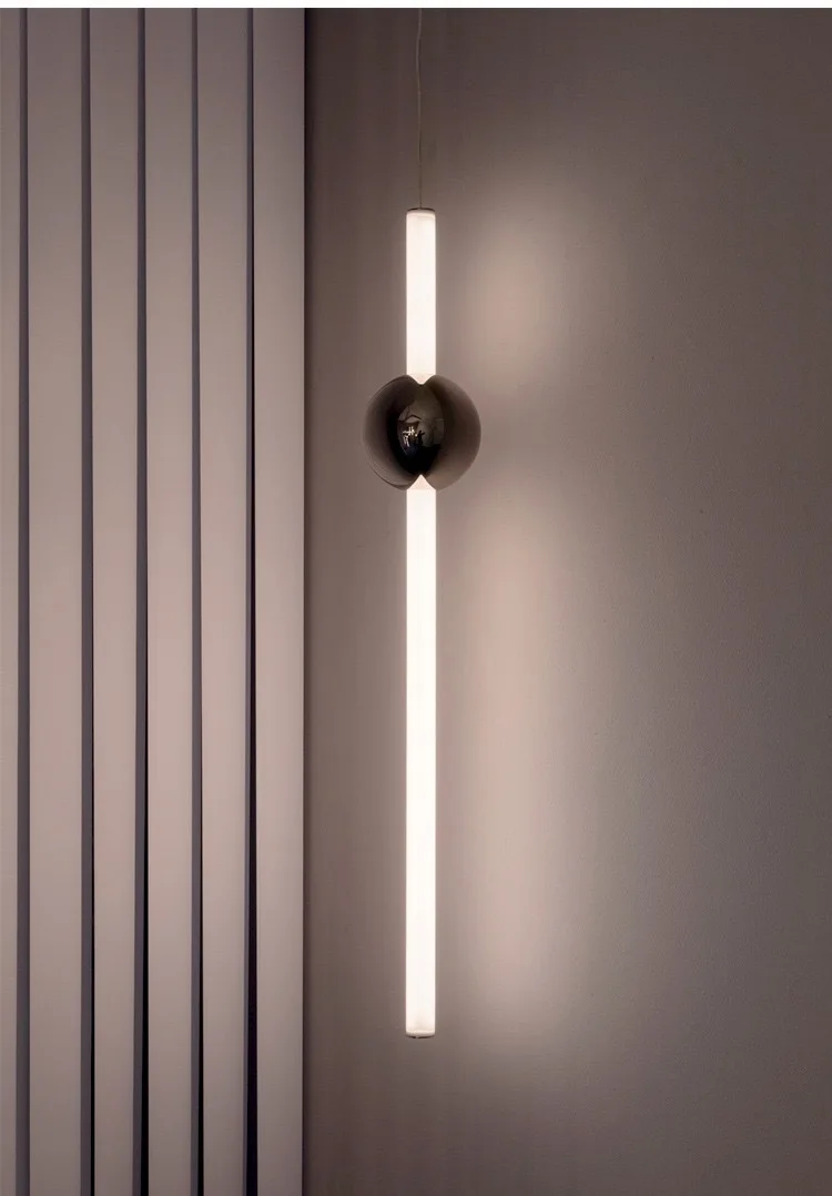 Candelabro de noche largo de diseño minimalista moderno, combinación horizontal y vertical creativa simple, bola luminosa para dormitorio