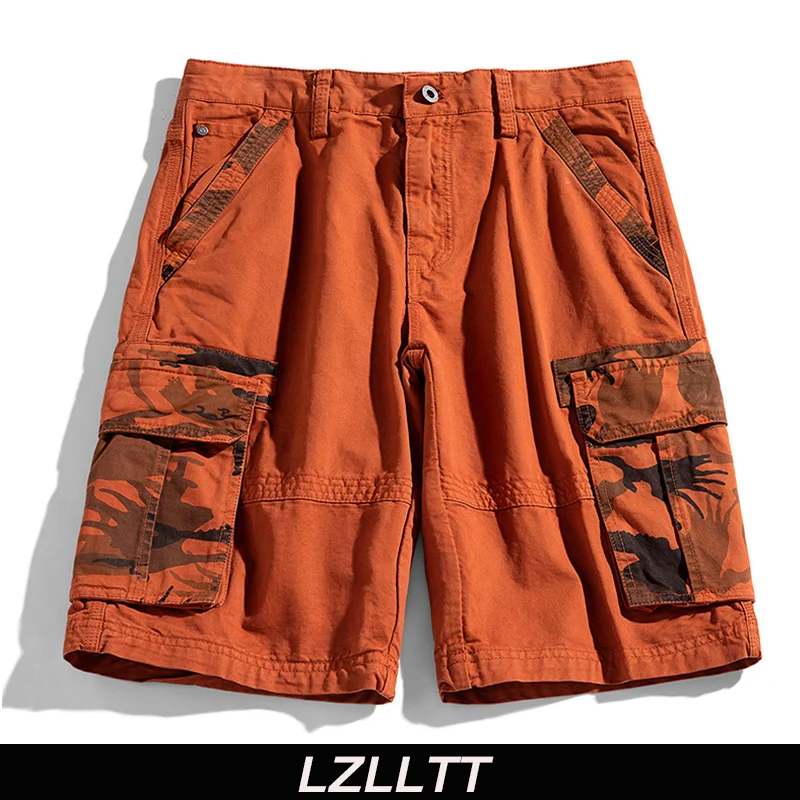 Summer Men Cargo Camouflage Shorts Mens Spring Cotton Casual Multi Pocket Beach Shorts Pants Men Jogger Shorts Male Dropshipping