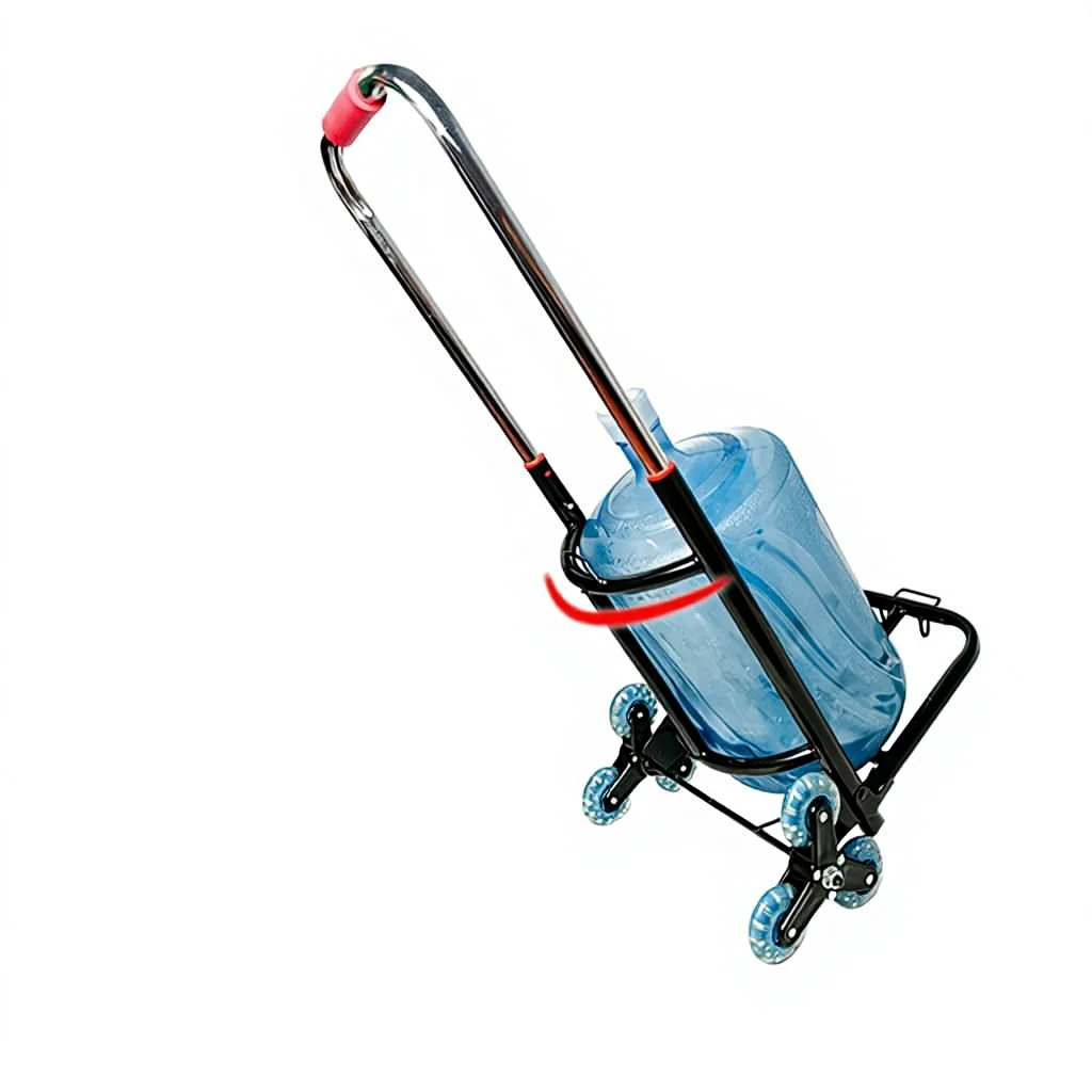 60Kg thickened tie rod trolley bottled water cargo luggage cart household trolley portable folding stair climbing cart