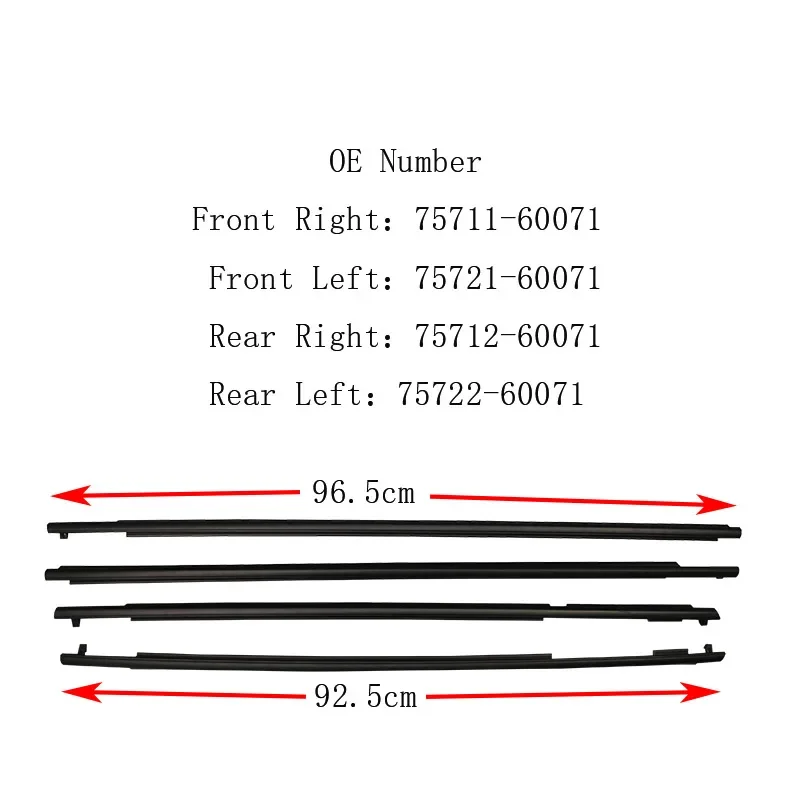 Car Window Weatherstrip Window Moulding Trim Seal Belt Auto Window Weather Strip For  Land Cruiser Prado 150  2010-2019