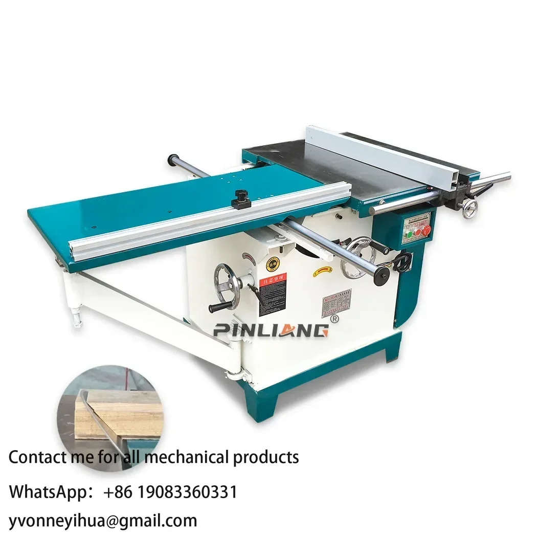 PINLIANG 45/90 Degree Wood Cutting Machine MJ113TD Radial Tilting Circular Saw Machine with Sliding Table