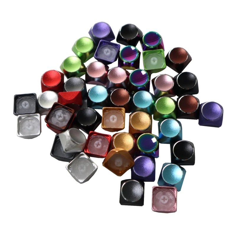 Alumínio liga Metal Keycaps, Multicolor Backlit substituição para teclado mecânico, XDA perfil, não imprimir, DIY