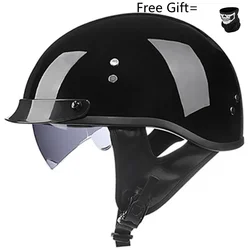 Voss Half Face Motocicleta Capacete Com Óculos De Sol Controláveis Internos Dot Aprovado Capacete De Chooper Leve