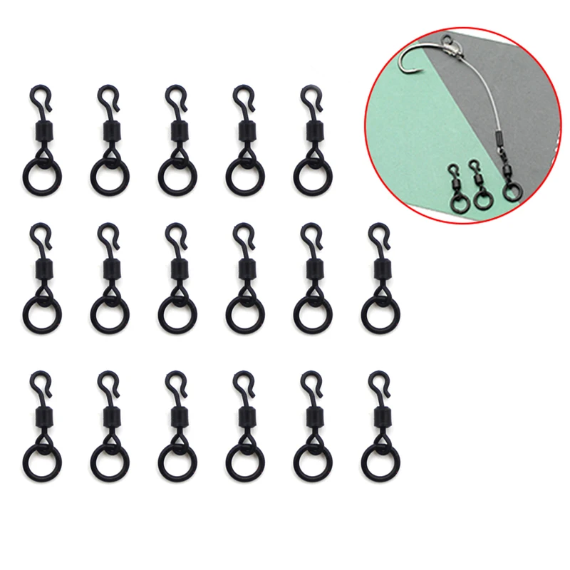 

20pcs Carp Fishing Tackle Quick Change Ring Swivels Carp Making Spinner Rigs Hair Chod Ronnie Rigs For Carp Fishing Accessories