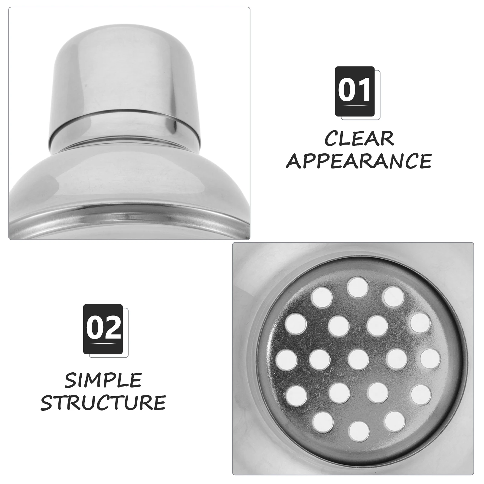 1pcs Stainless Steel Shaker Cup Lid Multi-Functional Splash-Proof Cover For Cocktail Juice Mixing Portable Bar Kitchen Tool