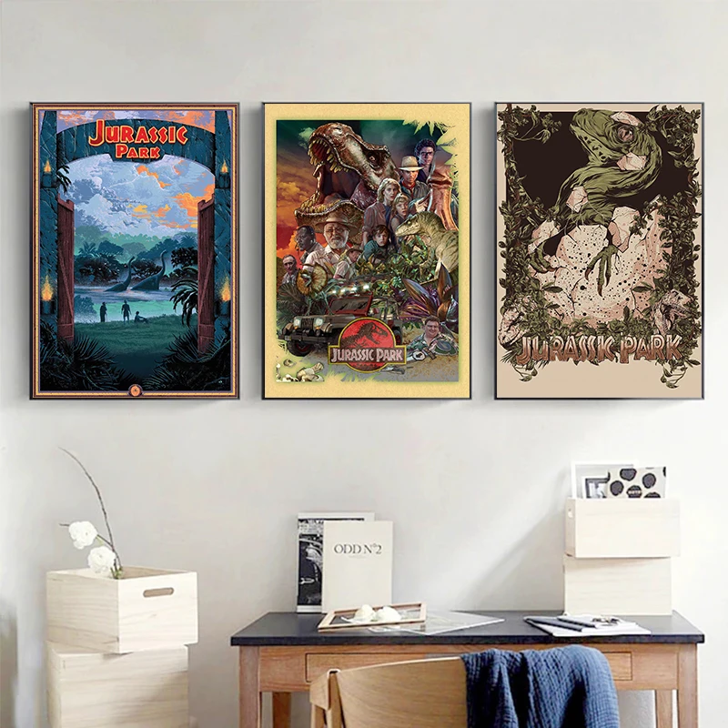 Vintage Abstraktes Sci-Fi-Abenteuer-Actionfilm Jurassic Park Poster Diamantmalerei Wandkunst Bild Wohnzimmer Zuhause Studentenwohnheim Deko