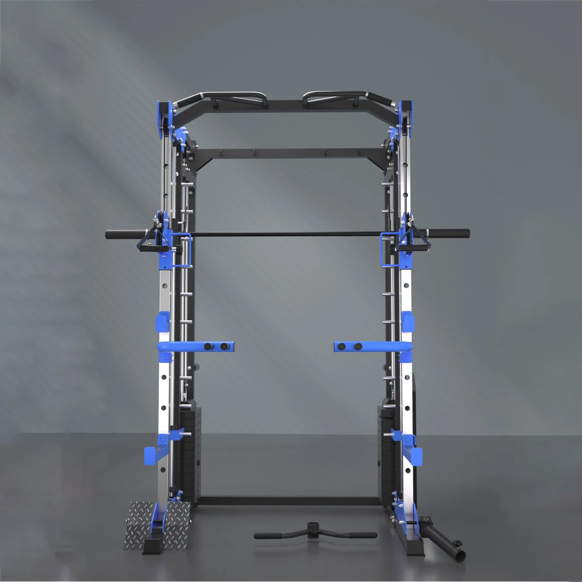 Equipo de fitness para gimnasio en casa, estación multifunción con rejilla para sentadillas y máquina Smith para ejercicio personal 1