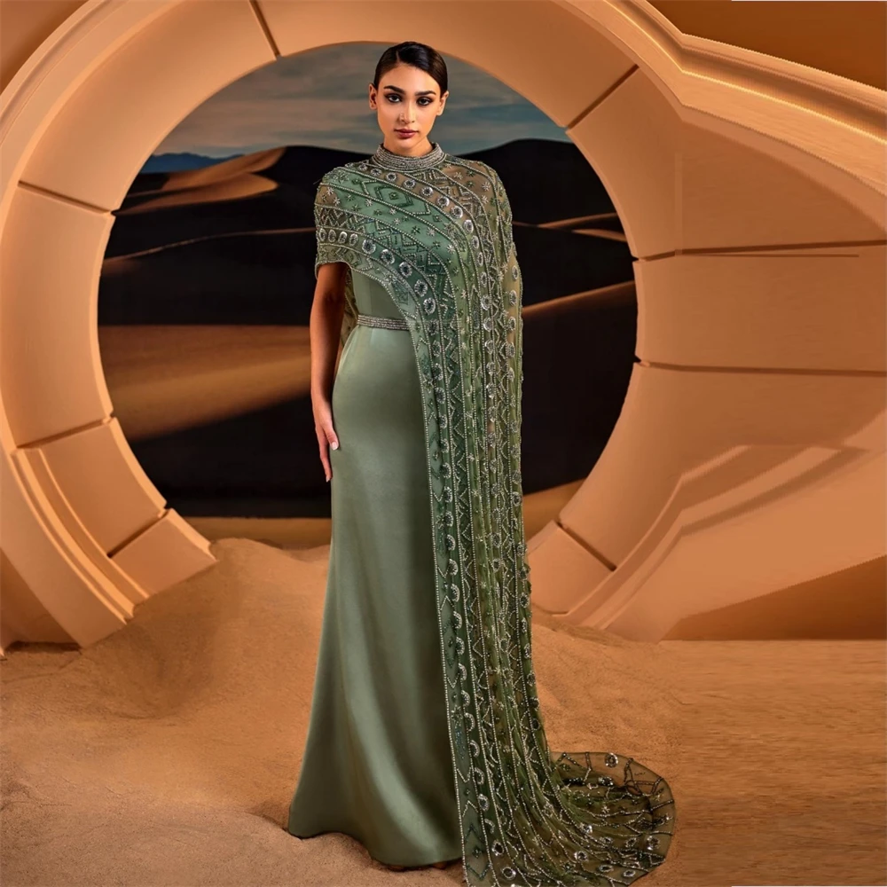 Saudi Arabia Evening Dress Formal   Prom Gown Dearin Jewel A-line Floor Length Skirts Bespoke Occasion es 