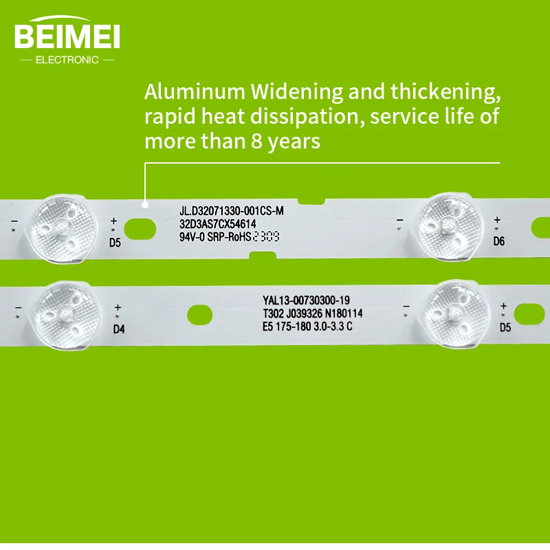 Bande de rétroéclairage LED JL.D32071330-001CS-M YAL13-00730300-19 led bande lumineuse Skyworth 32x6 32 k5c par 8 TV LED 2 pcs/set