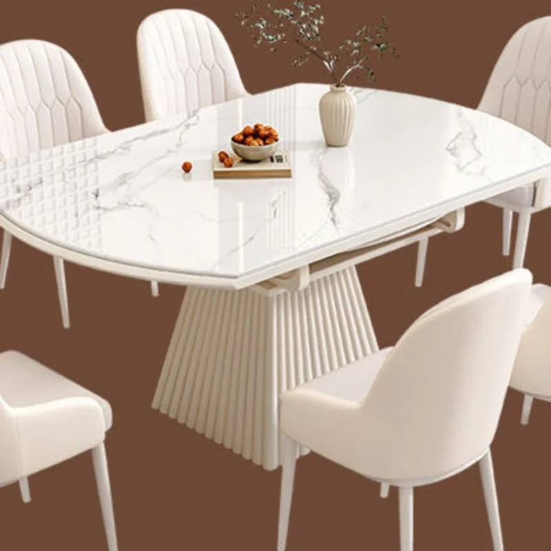 Okrągły stół Rozkładane stoły do jadalni Składana luksusowa jadalnia Kuchnia Recepcja Marmur Siedzący pokój Muebles Elegancki