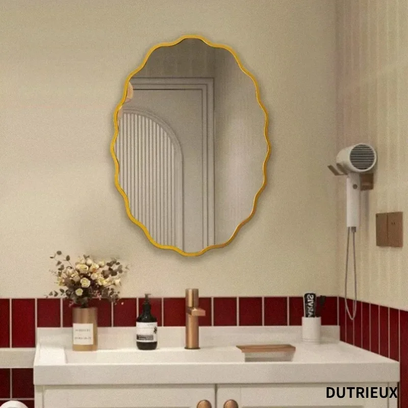 Wall Items Mirror Art Self Adhesive Aesthetic Nordic Luxury Makeup Hanging Mirror Bathroom Cosmetics Spiegels Home Products