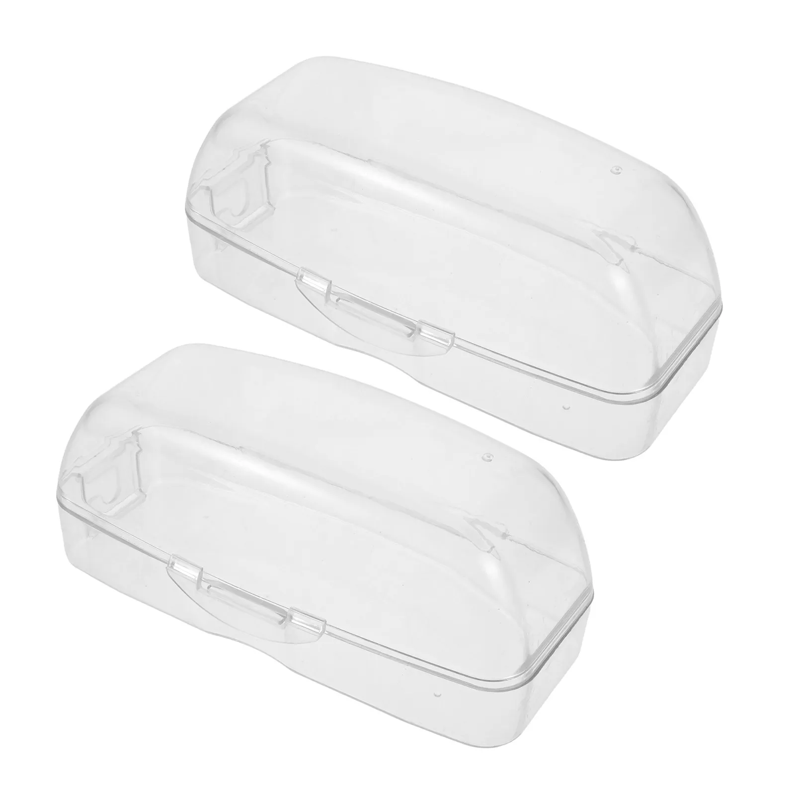 Swim Goggles Storage Case 2Pcs Transparent Hard Plastic Dustproof Protective Box for Pool Travel