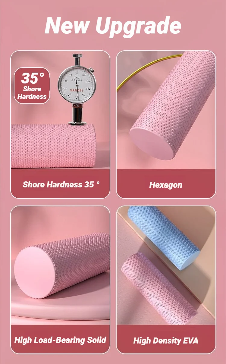 Yoga-Roller, runder Zylinder aus EVA-Schaumstoff, für Pilates-Übungen, verbessertes Training zu Hause, Massage, Muskeltraining, Fitnessstudio, Sport. – Detail 3